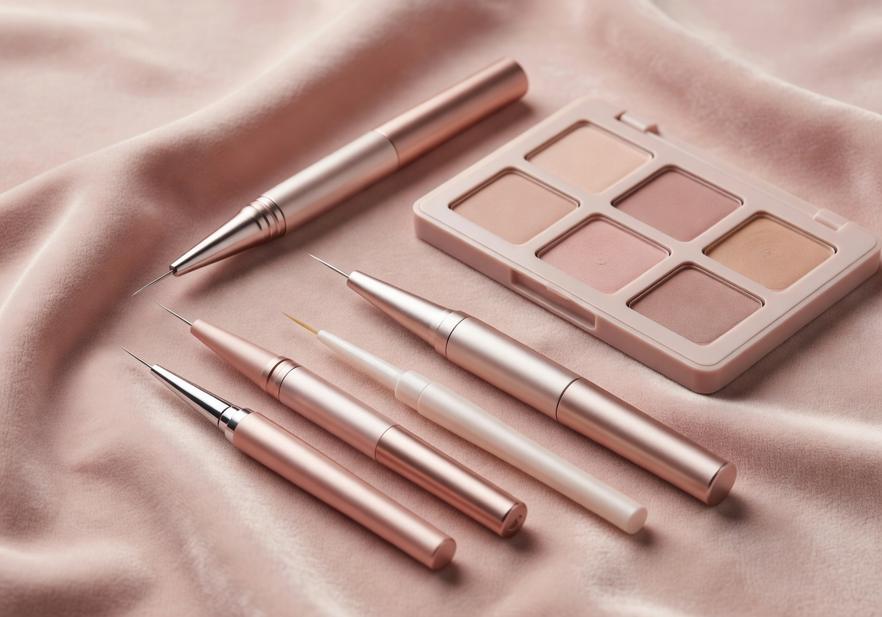 Permanent Make-Up Präzisionswerkzeuge auf Blush-Samt