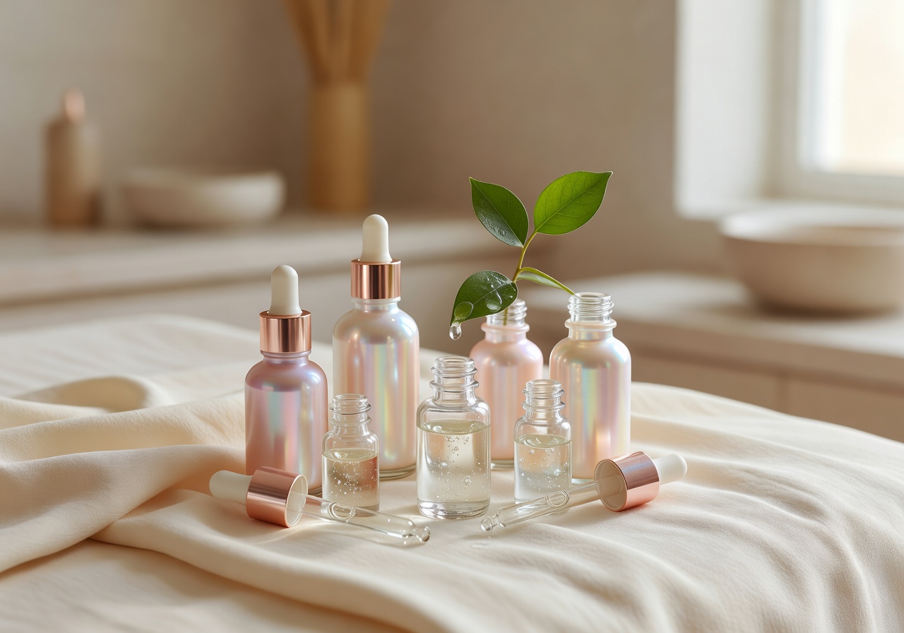 Spa-Treatment-Detail mit Feuchtigkeits-Serum und frischem Glow